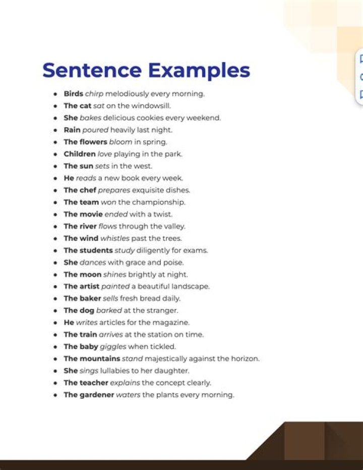 Can sentences examples in English?