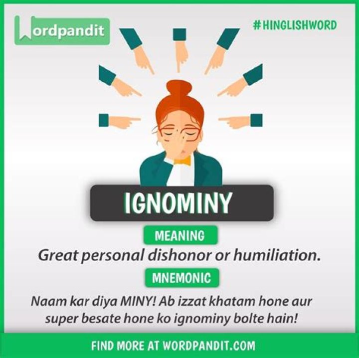 Does the word ignominious mean?