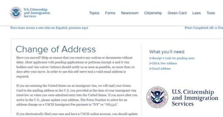 How do I notify Uscis of change of address?