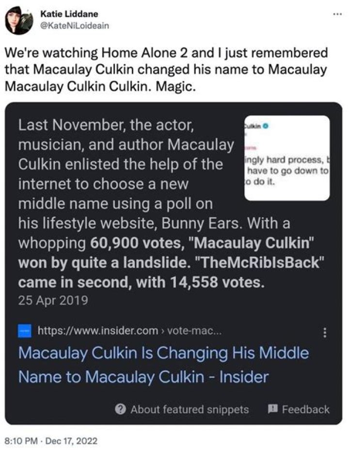 How do you spell Macaulay Culkin's name?