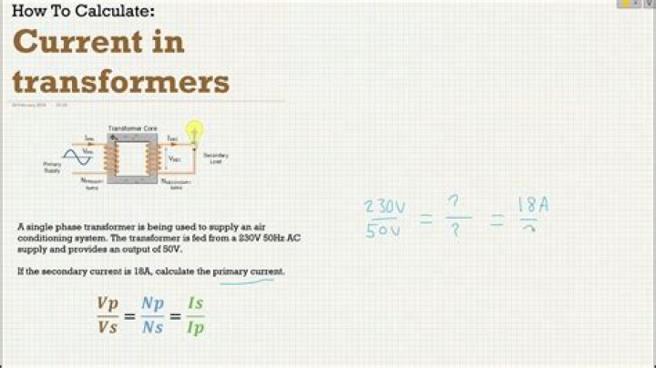 How to calculate the current of a transformer?