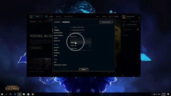 How to change league of legends resolution