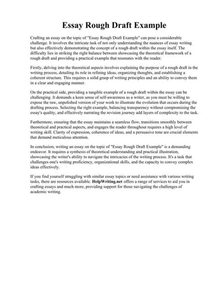 What does a rough draft of an essay look like?
