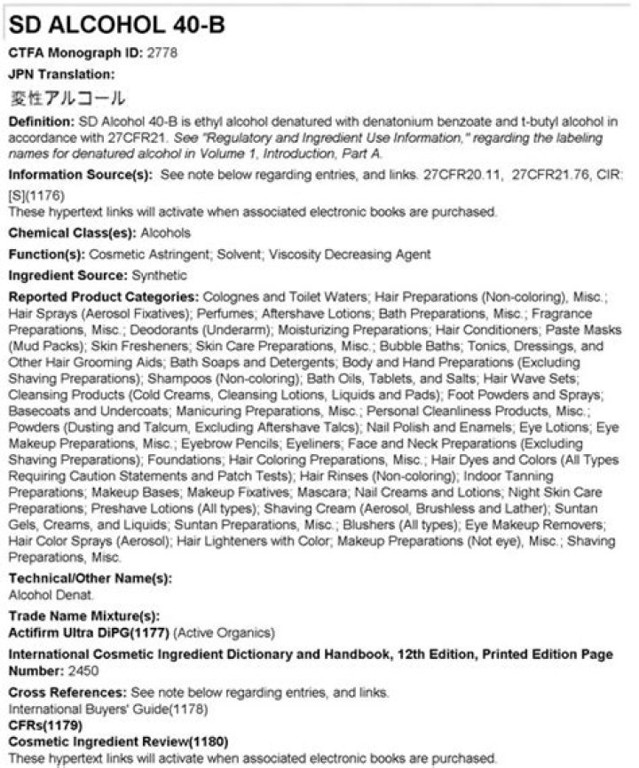 What does SD alcohol 40 mean?