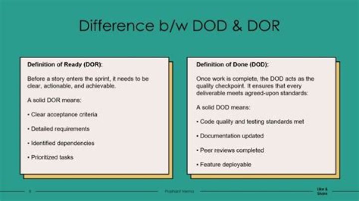 What is DoD and Dor in agile?