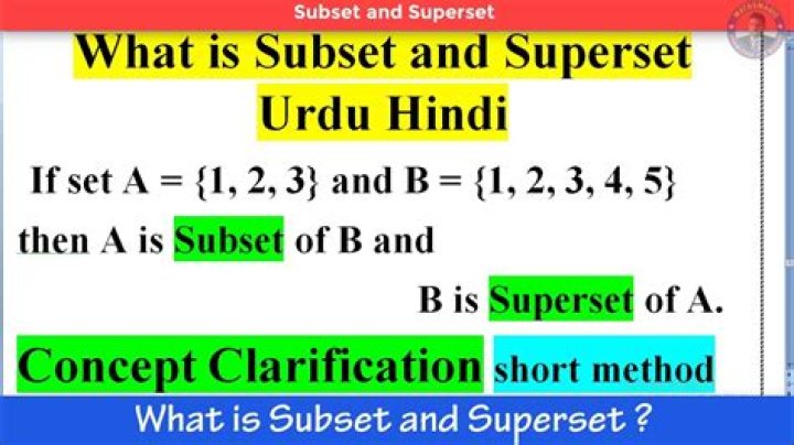 What is subset and superset?