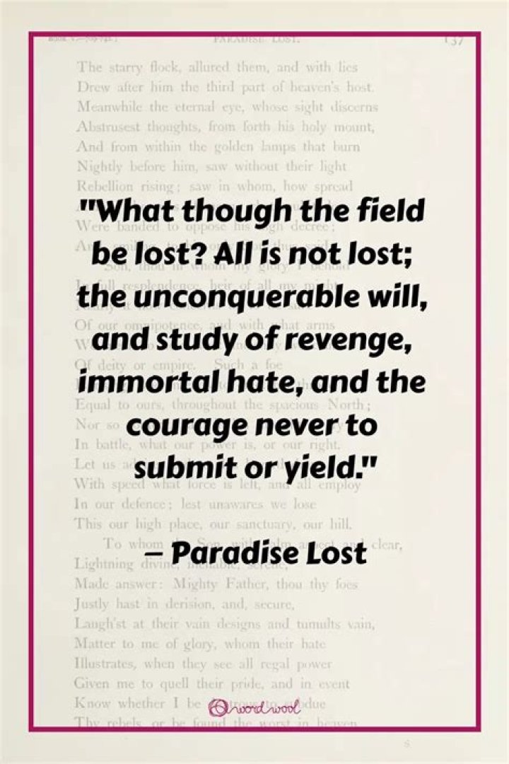 What though the field be lost All is not lost analysis?