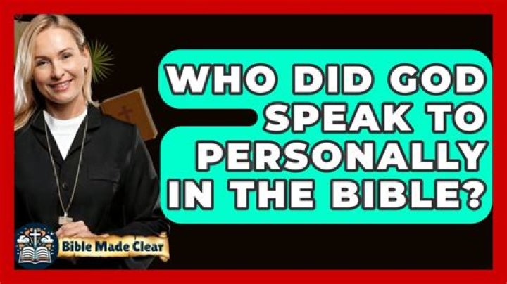 Who did god speak to?