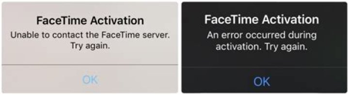 Why does my FaceTime say an error occurred during activation?